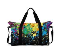 Mateju Bolsa de Viaje 30L, Bolsa de Gimnasia Tinta de Colores, Plegable Travel Bag con Correa Ajustable, Multifunción Equipaje de Mano para Gimnasio, Viajes (Colorido 1,30L)