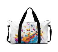 Mateju Bolsa de Viaje con Estampado Instrumento Musical, Bolsa de Gimnasia Unisex Plegable Multifunción, Equipaje de Mano con Correa Ajustable para Gimnasio, Viajes y Uso Diario (violín)