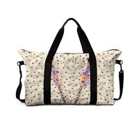 Mateju Bolsa de Viaje con Estampado Instrumento Musical, Bolsa de Gimnasia Unisex Plegable Multifunción, Equipaje de Mano con Correa Ajustable para Gimnasio, Viajes y Uso Diario (Arpa)