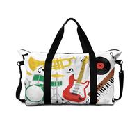 Mateju Bolsa de Viaje con Estampado Instrumento Musical, Bolsa de Gimnasia Unisex Plegable Multifunción, Equipaje de Mano con Correa Ajustable para Gimnasio, Viajes y Uso Diario (batería)