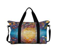 Mateju Bolsa de Viaje con Imprimir Florales, Bolsa de Gimnasia Unisex Plegable Multifunción, Equipaje de Mano con Correa Ajustable para Gimnasio (Peinture à l'Huile,56.5x6.3x12.99cm)