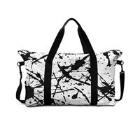 Mateju Bolsa de Viaje con Imprimir Salpicaduras de Tinta, Bolsa de Gimnasia Unisex Plegable Multifunción, Equipaje de Mano con Correa Ajustable para Gimnasio (Blanco,56.5x6.3x12.99cm)