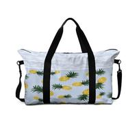 Mateju Bolsa de Viaje Frutas Tropicales, Bolsa Deporte Plegable Multifunción Grande, Mochila Gimnasio Mujer Hombres con Correa Ajustable & Asas Dobles, para Gimnasio,Viajes,Diario (Piña)