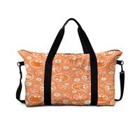 Mateju Bolsa de Viaje Frutas Tropicales, Bolsa Deporte Plegable Multifunción Grande, Mochila Gimnasio Mujer Hombres con Correa Ajustable & Asas Dobles, para Gimnasio,Viajes,Diario (Naranja Claro)