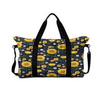 Mateju Bolsa de Viaje Girasol en 3D, Bolsa Deporte Plegable Multifunción Grande, Mochila Gimnasio Mujer Hombres con Correa Ajustable & Asas Dobles, para Gimnasio,Viajes,Diario (Margarita)