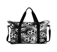 Mateju Bolsa de Viaje Impresión 3D de Fútbol,Bolsa Deporte Plegable Multifunción Grande,Mochila Gimnasio Mujer Hombres con Correa Ajustable & Asas Dobles,para Gimnasio,Viajes,Diario (Gris)