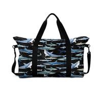 Mateju Bolsa de Viaje Tiburón 3D,Bolsa Deporte Plegable Multifunción Grande,Mochila Gimnasio Mujer Hombres con Correa Ajustable & Asas Dobles,para Gimnasio,Viajes,Diario (Tiburón 5)