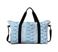 Mateju Bolsa de Viaje Tiburón 3D,Bolsa Deporte Plegable Multifunción Grande,Mochila Gimnasio Mujer Hombres con Correa Ajustable & Asas Dobles,para Gimnasio,Viajes,Diario (Hierbas Marinas)