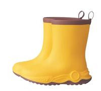 Mateju Botas de Lluvia para Niños, Zapatos Lluvia Niña Botas de Agua Niño Unisex de Goma PVC Impermeable Talla 27-37 EU Rain Boots Duradero Suela Antideslizante (Marrón y amarillo,27)
