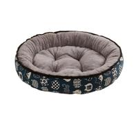 Mateju Cama para Perro Donut, Cojín Redonda Peluche Perro, Interior Cojín para Gatos de Felpa Suave y Cómoda Cama para Mascotas Lavable para Medianos y Pequeños (Gato Azul,50x43cm)
