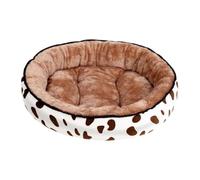 Mateju Cama para Perro Donut, Cojín Redonda Peluche Perro, Interior Cojín para Gatos de Felpa Suave y Cómoda Cama para Mascotas Lavable para Medianos y Pequeños (Blanco marrón,68x48cm)