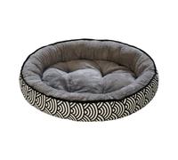 Mateju Cama para Perro Donut, Cojín Redonda Peluche Perro, Interior Cojín para Gatos de Felpa Suave y Cómoda Cama para Mascotas Lavable para Medianos y Pequeños (Mar Ondulado,40x30cm)