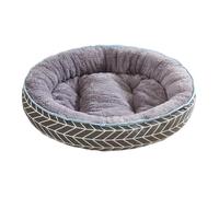 Mateju Cama para Perro Donut, Cojín Redonda Peluche Perro, Interior Cojín para Gatos de Felpa Suave y Cómoda Cama para Mascotas Lavable para Medianos y Pequeños (Flecha Gris,68x48cm)