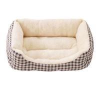 Mateju Cama Peluche Perro con Base Antideslizante, Cojín para Gatos de Felpa Rectangular Suave y Cómoda Cama para Mascotas Sofá para Mascotas para Medianos y Pequeños (Caqui,44x32x10.5cm)