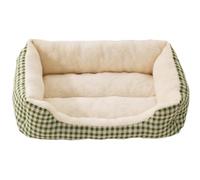 Mateju Cama Peluche Perro con Base Antideslizante, Cojín para Gatos de Felpa Rectangular Suave y Cómoda Cama para Mascotas Sofá para Mascotas para Medianos y Pequeños (Verde,44x32x10.5cm)
