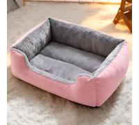 Mateju Cama Peluche Perro Rectangular, Cojín para Gatos de Felpa, Suave y Cómoda Cama para Mascotas, Mantener Caliente Sofá para Mascotas para Medianos y Pequeños (Rosa,S-44 * 31 * 14cm)