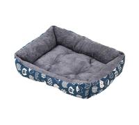 Mateju Cama Peluche Perro Rectangular, Cojín para Gatos de Felpa, Suave y Cómoda Cama para Mascotas, Mantener Caliente Sofá para Mascotas para Medianos y Pequeños (Gato Azul,3XL-90 * 70cm)