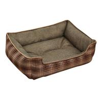 Mateju Cama Peluche Perro Rectangular, Cojín para Gatos de Felpa, Suave y Cómoda Cama para Mascotas, Mantener Caliente Sofá para Mascotas para Medianos y Pequeños (Verano Gris,70x60x15cm)