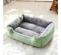 Mateju Cama Peluche Perro Rectangular, Cojín para Gatos de Felpa, Suave y Cómoda Cama para Mascotas, Mantener Caliente Sofá para Mascotas para Medianos y Pequeños (Verde,S-44 * 31 * 14cm)