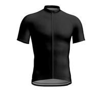 Mateju Color Sólido Maillot Ciclismo Hombre Verano, Ropa Ciclismo Hombre con Cremallera, Transpirable Secado Rápido Camisetas Manga Corta, para Deportes de Interior y Exterior (Negro,3XL)
