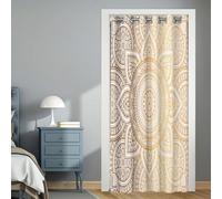 Mateju Cortinas Salon Termais Aislantes, Impresión de Mandalas Cortinas Dormitorio, Separador de Ambientes Privacidad para Cenador, Ventana, Salón, Cocina (Oro Blanco,150x200cm)