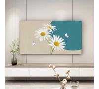 Mateju Cubierta Antipolvo para TV, Nórdico Cubierta Antipolvo Universal Funda para Televisor Elástico Cubierta de Televisión Protector Pantalla de Funda para 32 a 85 Pulgadas (46-55pulgadas,Margarita)