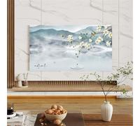 Mateju Cubierta Antipolvo para TV Universal, Funda para Televisor Elástico, Cubierta de Televisión Lavable, Protector Pantalla de Funda para 32 a 85 Pulgadas (40-45 Pulgadas,Flor de Pera)