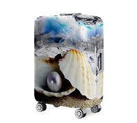 Mateju Cubierta de Equipaje, 18"-32" Funda Maleta Impresión 3D de Conchas Funda de Maleta con Cremallera Lavable Cubierta de Equipaje Protectora para la Mayoría de Equipaje (Azul Cielo,XL)