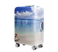 Mateju Cubierta de Equipaje, 18"-32" Funda Maleta Impresión 3D de Conchas Funda de Maleta con Cremallera Lavable Cubierta de Equipaje Protectora para la Mayoría de Equipaje (Agua De Mar,XL)