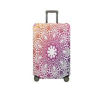 Mateju Cubierta de Equipaje Elástico, Impresión de Mandalas en 3D Funda Maleta 18-32 Pulgadas Funda de Maleta, Lavable Resistente Cubierta de Equipaje Protectora (Rosa,S)