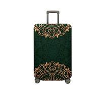 Mateju Cubierta de Equipaje Elástico, Impresión de Mandalas en 3D Funda Maleta 18-32 Pulgadas Funda de Maleta, Lavable Resistente Cubierta de Equipaje Protectora (Verde Oscuro,XL)