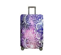 Mateju Cubierta de Equipaje Elástico, Impresión de Mandalas en 3D Funda Maleta 18-32 Pulgadas Funda de Maleta, Lavable Resistente Cubierta de Equipaje Protectora (Morado,S)