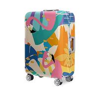 Mateju Cubierta de Equipaje, Funda Maleta 18-32 Pulgadas, Funda de Maleta con Cremallera, Lavable Flamenco Rosa 3D Cubierta de Equipaje Protectora para la Mayoría de Equipaje (Dibujos Animados,M)