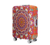 Mateju Cubierta de Equipaje, Funda Maleta 18-32 Pulgadas, Funda de Maleta con Cremallera, Lavable Mandalas de Vivos Colores 3D Cubierta de Equipaje Protectora para Equipaje (S,Naranja)