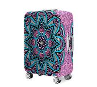 Mateju Cubierta de Equipaje, Funda Maleta 18-32 Pulgadas, Funda de Maleta con Cremallera, Lavable Mandalas de Vivos Colores 3D Cubierta de Equipaje Protectora para Equipaje (M,Negro)