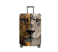 Mateju Cubierta de Equipaje,Funda Maleta 18-32 Pulgadas, León Salvaje 3D Funda de Maleta con Cremallera, Lavable Cubierta de Equipaje Protectora para la Mayoría de Equipaje (Cabeza de león,L)
