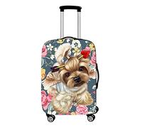 Mateju Cubierta de Equipaje, Funda Maleta 19-32 Pulgadas, Funda de Maleta con Cremallera, 3D Hermosa Impresión de Perro Lavable Domésticos Cubierta de Equipaje Protectora (Terrier de Yorkshire,S)