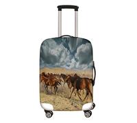 Mateju Cubierta de Equipaje, Funda Maleta 19-32 Pulgadas, Funda de Maleta con Cremallera, Impresión de Caballo 3D Domésticos Cubierta de Equipaje Protectora (Granja de Caballos,S)