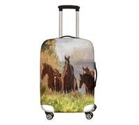 Mateju Cubierta de Equipaje, Funda Maleta 19-32 Pulgadas, Funda de Maleta con Cremallera, Impresión de Caballo 3D Domésticos Cubierta de Equipaje Protectora (Manada de Caballos,M)