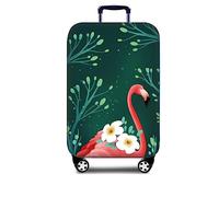 Mateju Cubierta de Equipaje, Funda Maleta 3D Flamingo, Funda de Maleta con Cremallera, 18-32 Pulgadas Lavable Cubierta de Equipaje Protectora (S,Verde Oscuro)