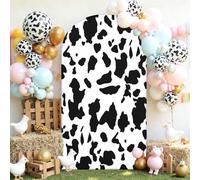 Mateju Cubierta de Fondo de Arco,Cubierta de Telón de Fondo de Arco Elástico Doble Cara Patrón Vaca Estilo 3D para Parte Superior Redonda, Fiesta Boda Banquete Ceremonia (Estilo 5,7.2FT 122x220cm)