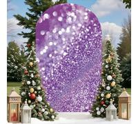 Mateju Cubierta de Fondo de Arco, Cubierta de Telón de Fondo de Arco Patrón Brillante 3D Elástico Doble Cara para Parte Superior Redonda, Decoración Fiesta Boda (Morado 1,6FT 80x180cm)