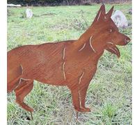 Mateju Decoración de jardín de Metal Oxidado, Estatuas de Perro para Clavar en Tierra, Figuras Decorativas, Art Deco, Animales de decoración para Jardín, Camino, Aceras (Perro 7,30cm)