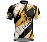 Mateju Diseño de Bloques de Color Maillot Ciclismo Hombre | Manga Corta Transpirable para Ciclismo de Carretera y MTB Camiseta Bici con Bolsillo Cremallera