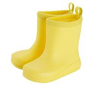 Mateju Estilo Japonés Color Sólido Botas de Lluvia para Niños, Antideslizante Zapatos Lluvia NiñaBotas de Agua Niño, Outdoor Goma PVC Impermeable Ligero Rain Boots (Amarillo,34)