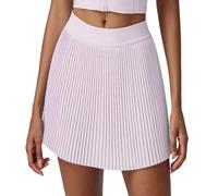 Mateju Falda Deportiva Mujer, Verano Faldas Cortas Plisada Cintura Alta Elástica Falsas Anti-exposición Minifalda Deportiva Transpirable Secado Rápido para Running Tenis Yoga Casual (Rosa,XL)