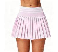 Mateju Falda Deportiva Mujer, Verano Faldas Cortas Plisada Cintura Alta Elástica, Falsas Anti-exposición Minifalda Deportiva Transpirable Secado Rápido para Running Yoga (Rosa Claro,3XL)