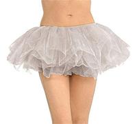 Mateju Falda Tul Mujer Disfraz, Falda Tutu de 3 Capas Mujer Carnaval Años 80 de Carnaval Disfraz para Ballet, Danza Fiesta y Fiesta (Gris Plateado,S)