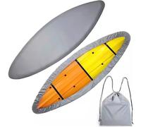 Mateju Funda de Kayak Rigido, Funda de Kayak Protector Universal para Impermeable para Barco de Pesca,Kayak Rigido,Canoe,Tabla Padel Surf (Gris,5.6-6.0m/18.3ft-19.6ft)