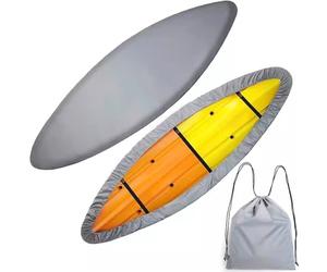 Mateju Funda de Kayak Rigido, Funda de Kayak Protector Universal para Impermeable para Barco de Pesca,Kayak Rigido,Canoe,Tabla Padel Surf (Gris,3.1-3.5m/10.2-11.5ft)